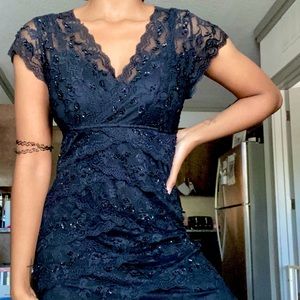 Embellished Lace Midi Dress